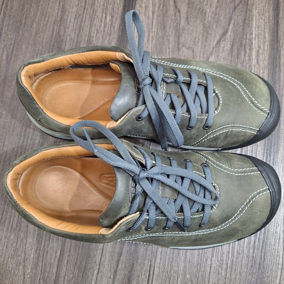 Keen Presidio Women's Leather Walking Hiking Shoes Olive Green Lace Up Size 7W - Picture 6 of 9